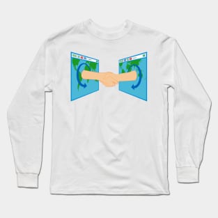 Internet Handshake Over Web Browser Long Sleeve T-Shirt